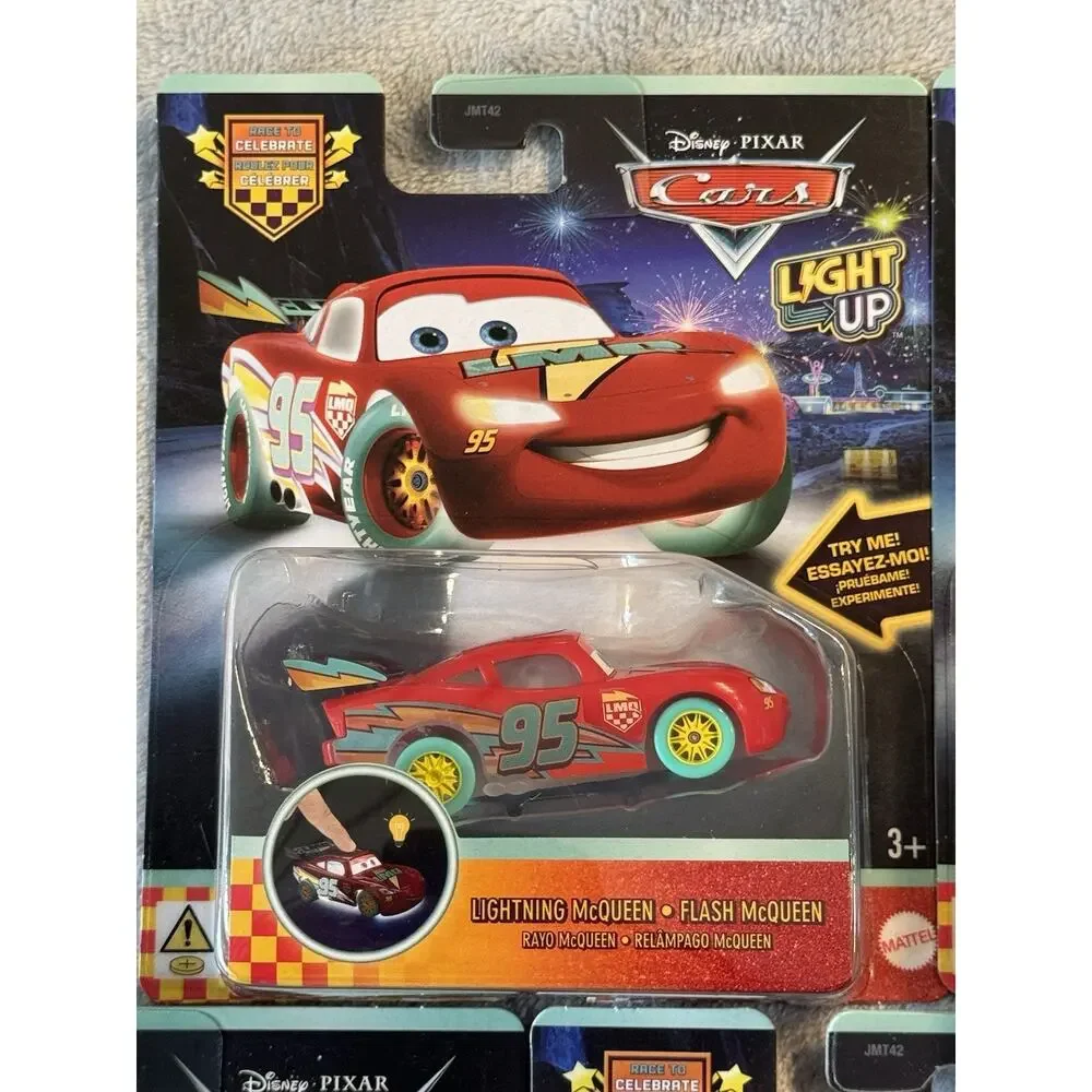 Disney Pixar Cars Lot 5 Light Up Set Collection Race To Celebrate McQueen Mater